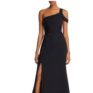 BCBG Womens One Shoulder Side Slit Formal Dress